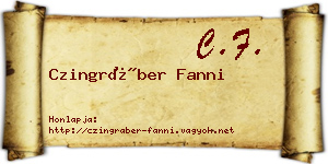 Czingráber Fanni névjegykártya