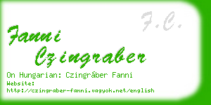 fanni czingraber business card